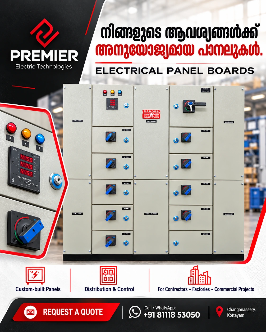 Premier Electric Technologies — Electrical panel boards marketing poster